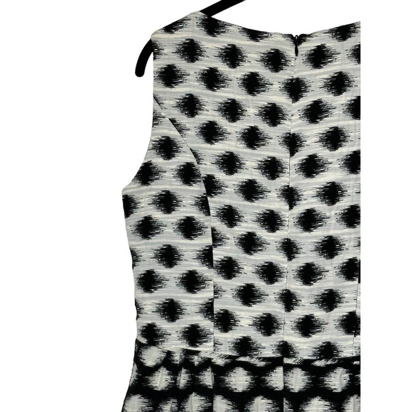 Shoshanna Womens Shift Dress 10 Cotton Blend Lined Sleeveless Black and White - Picture 5 of 11